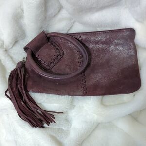 Elegant Burgundy Clutch with Tassel